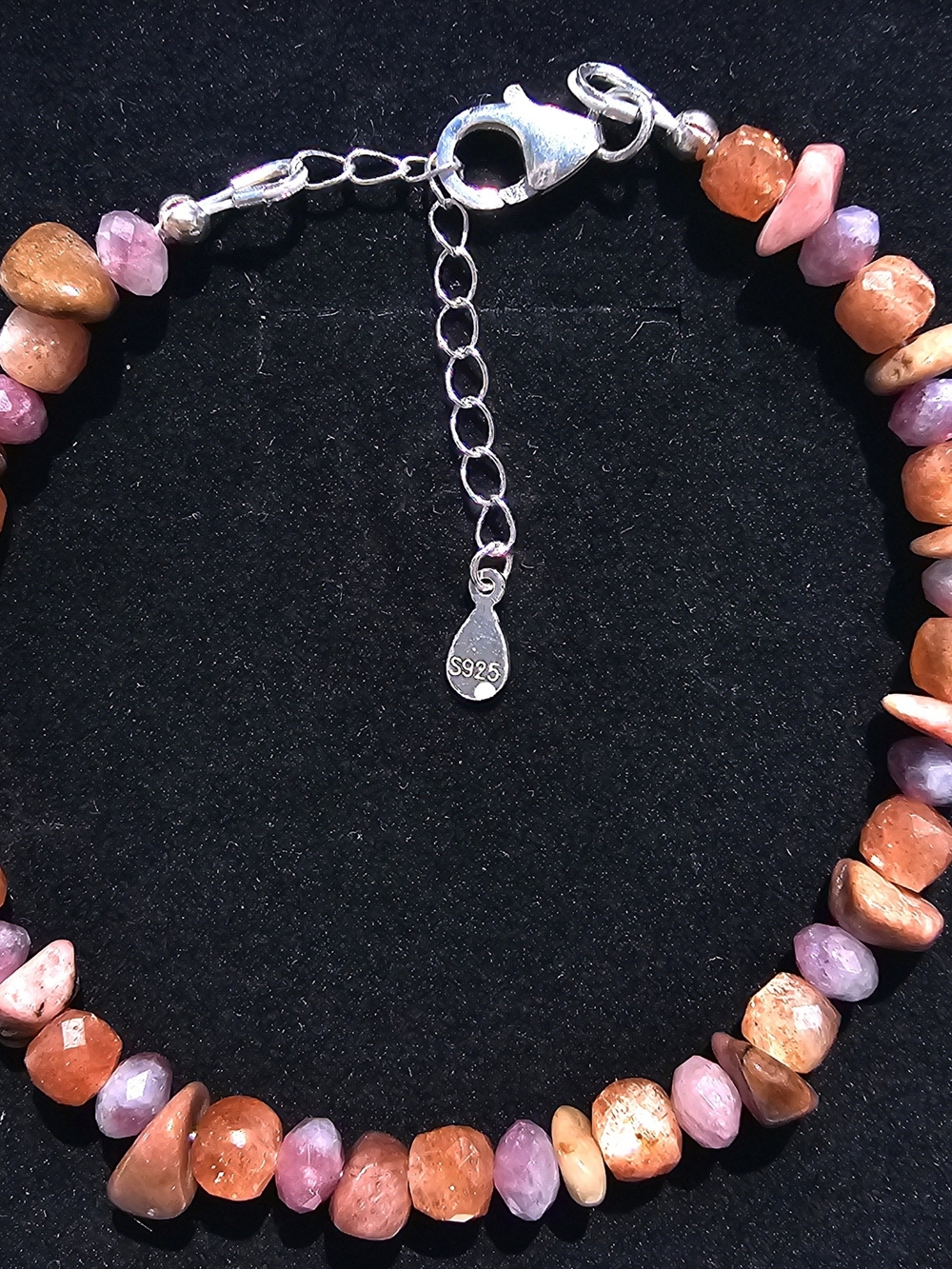 ʻĀina Bracelet: 5mm Pink Tourmaline, 7mm Rhodonite Freeform chips, 4.5mmSunstone